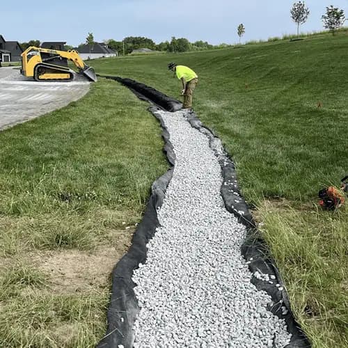 Open French drain installation - Kansas City